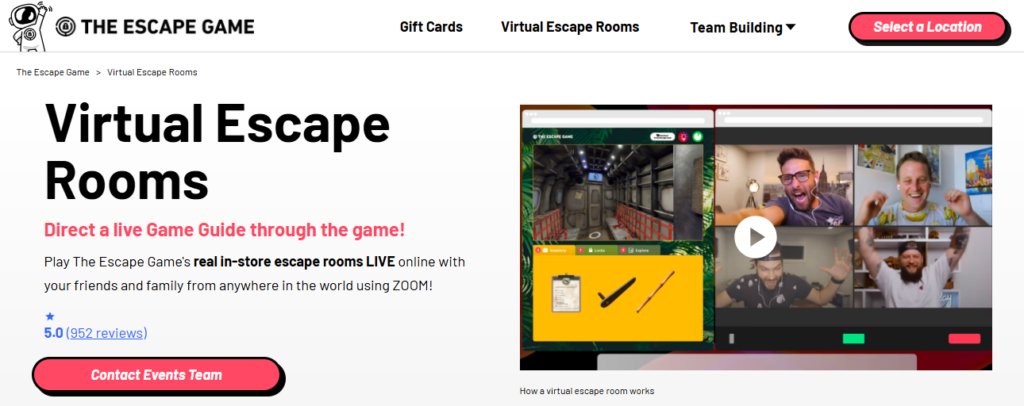 Virtual escape room