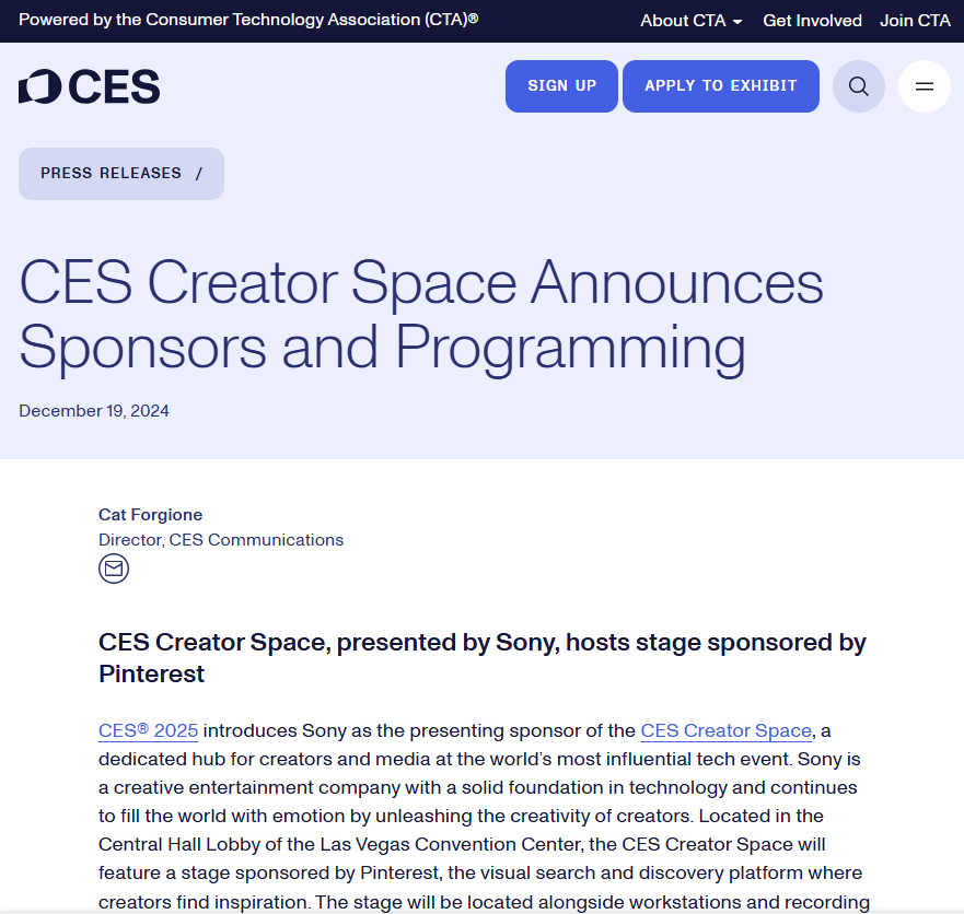 CES Sponsorship Overview