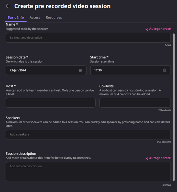 webinar and customize your event