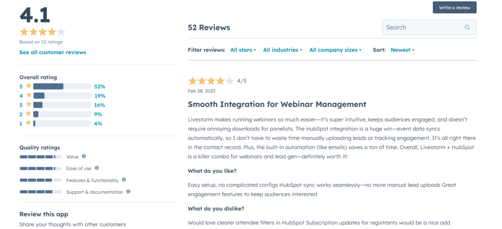 HubSpot Marketplace Review4