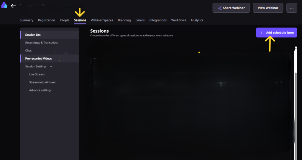 Add a Pre-Recorded Session