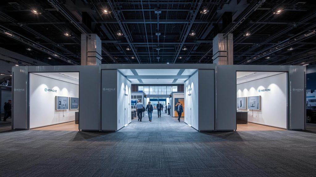 Cross-aisle or connected booths